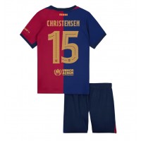 Stroje piłkarskie Barcelona Andreas Christensen #15 Koszulka Podstawowej dla dzieci 2024-25 Krótki Rękaw (+ szorty)